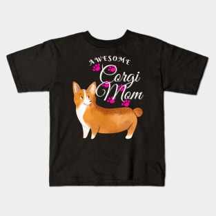 Awesome Corgi Mom Dog Lover Kids T-Shirt